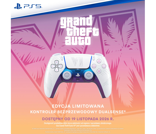 Sony Playstation 5 Dualsense - edycja limitowana GTA VI biały - 1593320 - zdjęcie 6